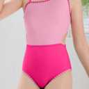 blibean Teen Girls Swimsuits One Piece Bathing Suit with Chest Pads Size 6-15 Years (Pink, XL)