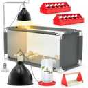 10.6 ft³ Chicken Brooder Box Starter Kit – Durable Stainless Steel Frame & Breathable Oxford Fabric, Includes 75W Heat Lamp, Chick Feeder & Waterer Set, Ideal for Chicks, Ducklings, and Quail