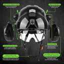 GREEN DEVIL Hard Hat Safety Helmet with Visor and Ear Muffs Men Women Vented Work Hardhat ANSI Z89.1 Cascos De Construccion for Industrial Construction Forestry, One Size Fits Most