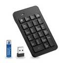 LOONASA Bluetooth & 2.4G Number Pad, Rechargeable Wireless Numeric Keypad, Slim Silent 34-Keys External Numpad USB Keyboard Compatible for MacBook, iPad, iPhone, iOS, Laptop, Windows, Android, PC
