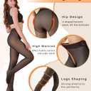 4 x Fleece Lined Tights Women, Fake Translucent Thermal Black Tights for Women,High Waist Pantyhose Women Tights Leggings
