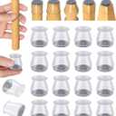 16 Pcs Chair Leg Protectors for Hardwood Floors, Silicone Felt Furniture Leg Cover Pad for Protecting Floors from Scratches and Noise, Smooth Moving, Small(Fit Round Diameter5/16" to 1-5/16")