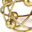 6-inch Metal Round Orbital Sphere with Golden Orbit Balls, Decorative Gold Sphere Sculpture for Home Table Shelf Decor