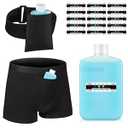 Cuffbow 19 Pcs Urine Test Complete Kit, Include 1 Urine Bottle 15 Temperature Test Strips 1 Storage Pouches 1 Hidden Leg Strap and 1 Lining Pocket Boxer Brief for Travel Lab Testing(Medium)