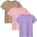 3 Pack Toddler Short Sleeve Tops | Crew Neck, Slim Fit, Summer Tees, Basic, Cute, Casual Tops, for Kids 18M-5T