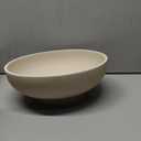 Large Resin Pedestal Decorative Bowl - Modern Handicraft Bowls for Home Decor - Fruit Bowl for Kitchen Counter - Key Bowl for Entryway Table,Artificial Stone Beige