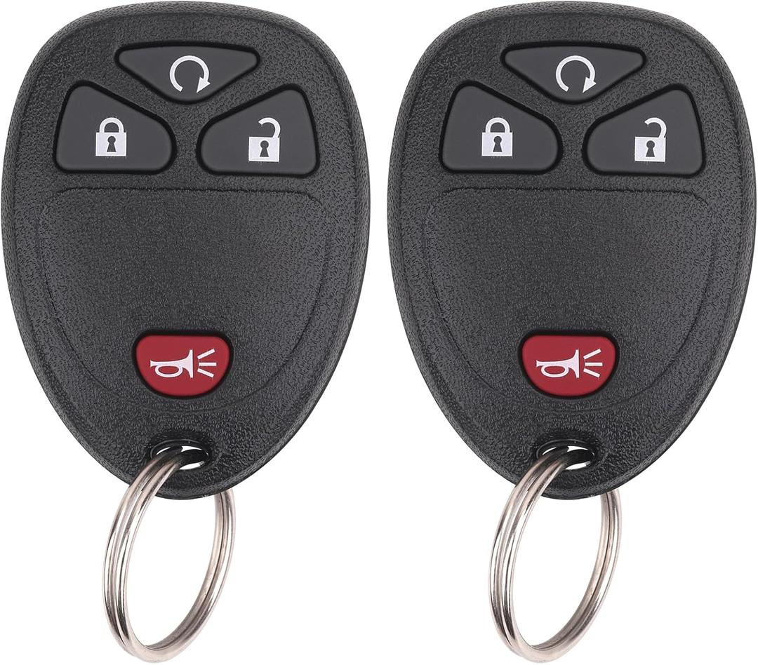 Key Fob Keyless Entry Remote Compatible with Chevrolet Silverado Traverse Avalanche, GMC Sierra, Pontiac Torrent, Saturn Outlook Vue 2007-2017, Replacement for OUC60270, OUC60221 (Pack of 2)