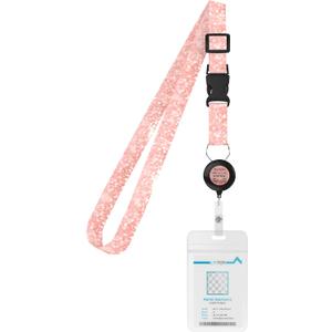 Cruise Ship Lanyard,with Adjustable Badge Lanyard with Detachable Clasp, Waterproof ID Badge Holder for All Cruise Ships and Vessels Key Cards (Pink)