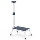 Folding Step Stool, Step Stools with Handle for Elderly Adults, Metal Stepping Stool with Adjustable Handrail in Kitchen, Bathroom, Bedroom, 330 Lbs Capacity