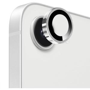 SiHPuoy 3 Pack Camera Lens Protector for iPhone 17e / 16e, Metal Aluminum CircleTempered Glass Camera Protector, Military Grade ShatterproofCase Friendly, Accessories Lens Protector-Silver