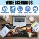 Desk Mat,American Bald Eagle Large Gaming Mouse Pad XL,USA Flag Eagle Desk Pad,Extended Big Computer Keyboard Mousepad with Non-Slip Base and Stitched Edge 31.5"x11.8"