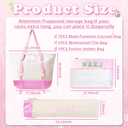 Empty Mahjong Tile Bags Set for American Tiles and Racks,Canvas Tote Bag with Mat Holder Accessories Organizer,Portable Mahjong Case Drawstring Protective Sleeve for Rack Pushers,Pink