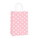 BagDream Small Gift Bags 25Pcs 5.25x3x8 Inches Kraft Paper Bags with Handles, Pink Dot Paper Gift Sacks for Retail, Merchandise, Party Favor, Small Business
