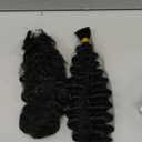 Deep Wave Bulk Braiding Hair for Boho Braids 20 Inch 2 Bundles 200g Curly Boho Hair for Braiding No Weft Wet and Wavy Hair Extensions (#1B)