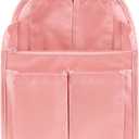 Surblue Backpack Organizer Insert Liner Hanging Travel Rucksack Purse and Handbag Insert Pocket, High-capacity Divider Foldable Nylon Shoulder Bag Organizer for Men and Women, (Purepink, M)