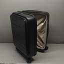 Carry On Luggage 22x14x9 Airline Approved, FLO5 Expandable Polycarbonate Suitcase with Front Pocket (FX-Core, Black, 20 Inch)