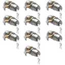 Voraus Keyed Entry Door Knob with Lock and Key, Round Ball Locking Door Knob, Interior and Exterior Door Lock Set for Bedrooms, Bathrooms and Home Use, Brushed Nickel, 10 Pack