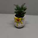 DEMDACO Heartful Home by Tracy Pesche Collection Yellow Sun Black Dot 2 x 1.5 Stoneware Decorative Home Table Top Dcor