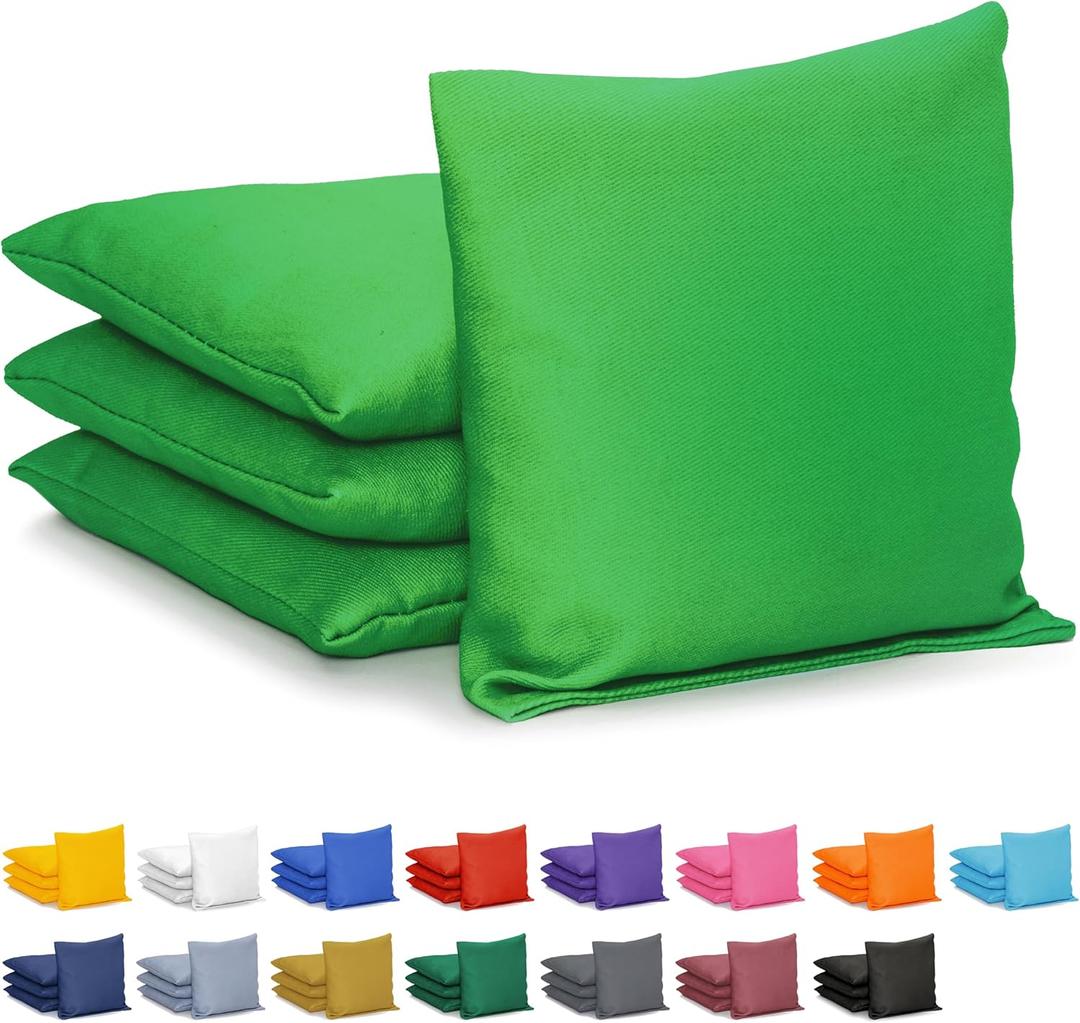 GoSports Classic Cornhole Bean Bags Set of 4-16 Colors - Regulation All Weather, Mix and Match (Bright Green)