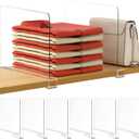 HBlife 12 Inches Tall [Extra Tall Version] Clear Shelf Dividers, 6 Pack Purse Organizer for Closet Perfect for Sweater, Shirts, Handbags, Acrylic Adjustable Bookshelf for Organization
