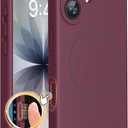 Miracase Magnetic for iPhone 17 Case, Compatible with MagSafe, Integrated Silicone Camera Control Cover, 3.0mm Thicken Shockproof Drop Protection Phone Case for 17,Wine Red