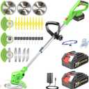 Electric Weed Wacker 2 Battery Powered, Grass Trimmer Cordless