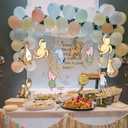 18pcs Winnie Swirl Hanging for Baby Shower Decorations Pre-Strung Classic Winnie Baby Shower and Birthday Decorations