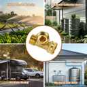 Garden Hose Tee Adapter GHT 3/4 Brass Female x Female x Male Swivel Water Pipe Connector, Heavy Duty 3 Way Splitter T Shaped Fitting for Outdoor Faucet/Bibs, Drip Irrigation Line