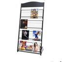 floor magazine rack brochure display stand for offices and public reception area，literature rack with 4 Universal wheels (59"×27"×14")