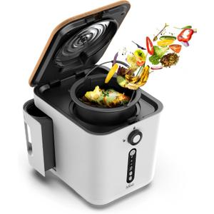 iDOO Electric Composter for Kitchen with Carbon Filter, Adjustable Time Settings, Indoor Compost Bin, Food Cycler Waste Composter Kitchen Counter (White)