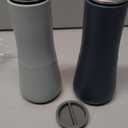 Joseph Joseph Milltop Non-Spill Salt and Pepper Mill 2-piece Set, Refillable with Ceramic Grinder, Adjustable Grinding Size, Blue