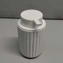 Foaming Soap Dispenser, White Ceramic Refillable Foam Hand Soap Pump for Bathroom Kitchen, 10.5OZ Lotion Dispenser, Foaming Dish Soap Dispenser, Modern Stripe Design, ANTIS'S HOME