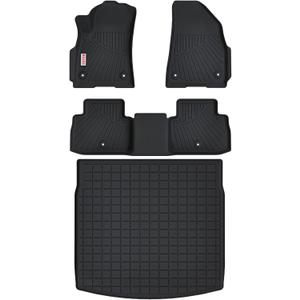 Floor Mats Cargo Mats for 2025 2026 Jeep Wagoneer S 4xe EV(Non Fuel),All Weather Protection Accessories Custom Full Set Liner Include 1st 2nd Row Car Floor Mats TPE Slush Heavy Duty Mat
