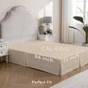 MIYE Pleated Waffle Weave Bed Skirt, Tailored Dust Ruffle 12 Inch Drop Easy Fit, Machine Washable,No Split Corners (Beige,Cal King - 12" Drop)