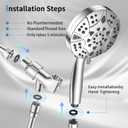 High Pressure 8-mode Handheld Shower Head with 5 ft Stainless Steel Hose and Adjustable Bracket, Built-in Power Wash to Clean Tub, Clean Corner,Tile & Pets