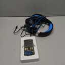 sktome Gaming Voice Changer Headset with Mic, Cool LED Light Over-Ear Headphones with Volume Control, Noise Reduction Voice Changer Gaming Headset for PS4/PS5/Xbox One/PC/Phone/Laptops (Blue)