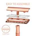 Bambaw Safety Razor for Women with 5 Double Edge Blades, Double Edge Razor, Single Blade Razors for Women and Men, Reusable & Plastic Free Rose Gold