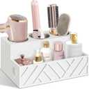 Hair Tool Organizer, Hair Dryer Holder Wall Mounted, Bathroom Countertop Organizer for Bathroom Accessories, Blow Dryer Organizer for Curling Iron, Hair Styling Tools, Vanity Organizer for Makeup (Carving-white)