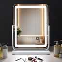 HD LED Vanity Mirror with Lights 360° Rotating Multifunctional Vanity Mirror 3 Color Temperature Dimming Touch Sensor Switch Professional Makeup Mirror with Lights Gift for Girls