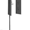 3FT Ultra Flat Plug Extension Cord Power Strip with 3 Outlets, Patented Detachable Ultra-Thin Outlet Cover Concealer & Ultra-Flat Plug, Max. 13A 125V 1625W ETL Listed, Black Color