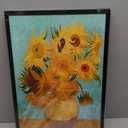 OKEXCKK Black Framed Sunflowers- Irises Flower Vase Vincent Van Gogh Art Reproduction, Giclee Canvas Prints Wall Art for Home Decor, SIze: 16" x 24" x 3pcs Frame