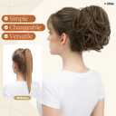 Claw Clip Short Ponytail Messy Bun Hair Piece Bendable Hair Branch Extensions Fluffy Wavy Curly Synthetic Versatile Coffee Brown Hairpieces