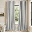 MIULEE 100% Blackout Curtains 120 Inch Long 2 Panels for Bedroom, Thick Luxury Faux Linen Black Out Curtain Room Darkening Back Tab Pleat Window Textured Drapes with Hooks for Living Room, Gery (Grey)