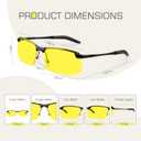 Night Driving Glasses For Men Night Vision Glasses Anti Glare Glasses Anti Headlight Glare For Commute & Long Drives