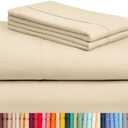 LuxClub Twin XL Sheets - Soft Kids Twin Bed Sheets for Boys and Girls, 3 PC Deep Pockets 18" Eco Friendly Wrinkle Free Kids Fitted Sheets Machine Washable Hotel Bedding Silky Soft- Cream Twin, XL