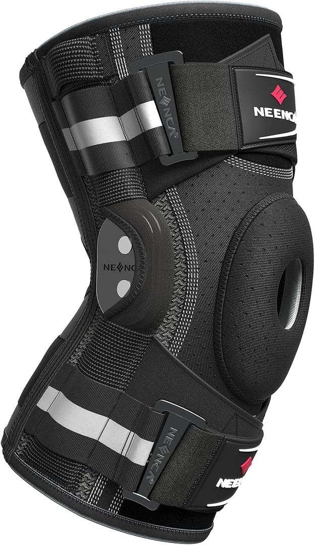 NEENCA Knee Brace for Knee Pain Knee Support with Hinged Knee Support and Patented X-Strap Attachment System, Strong Stability for Pain Relief, Arthritis, Meniscus Tear, ACL, PCL, MCL