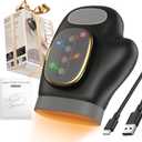 YNSZAS Professional Hand Massager with Heat Compression Therapy, 3 Massage 4 Temperatures 5 Compression Pain Relief Glove, Arthritis & Wrist Carpal Tunnel Neuropathy Circulation, Gifts for Women/Men (1 PCS, Black)