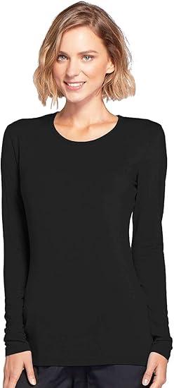 Womens Long Sleeve Underscrub Shirt - Soft Crew Neck Medical Scrub Jersey Knit Tee Shirt - 4881, M