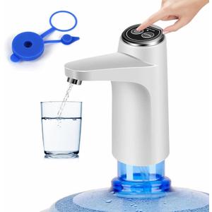 Water Dispenser for 5 Gallon Bottle, Electric 5 Gallon Water Pump, USB-C Rechargeable Water Pump for 3 Gallon Jug, White
