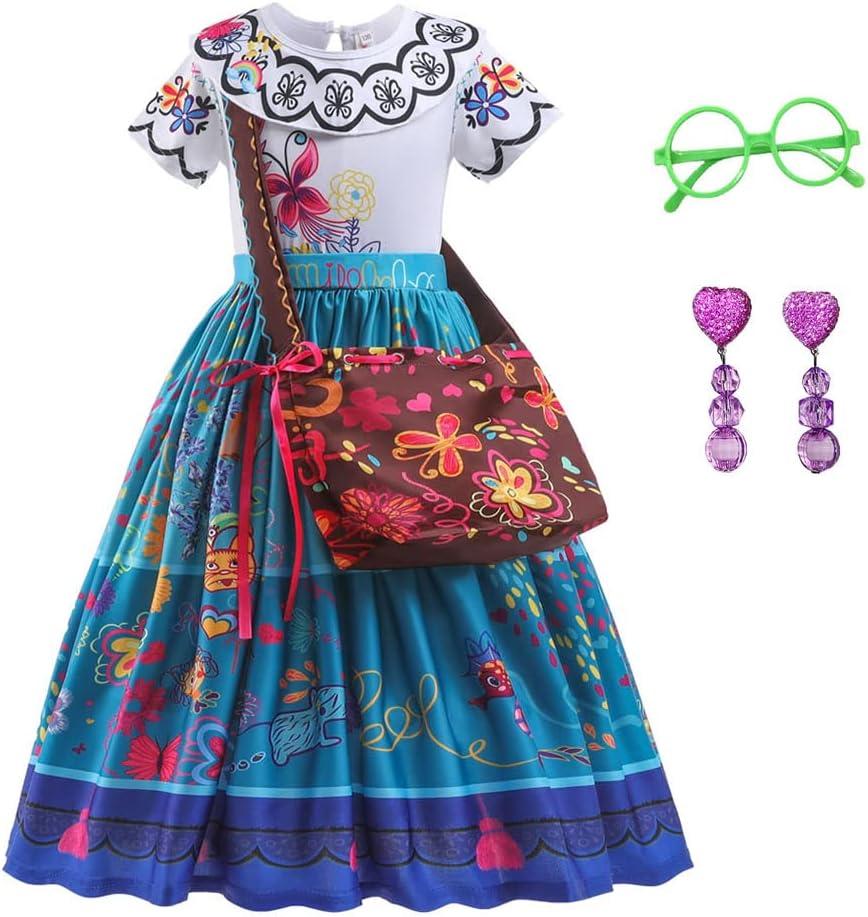 Mirabel Costume for Girls Cosplay Isabella Dress | Princess Halloween Dress Up, Christmas Birthday Party Outfit, with Accessories, 12